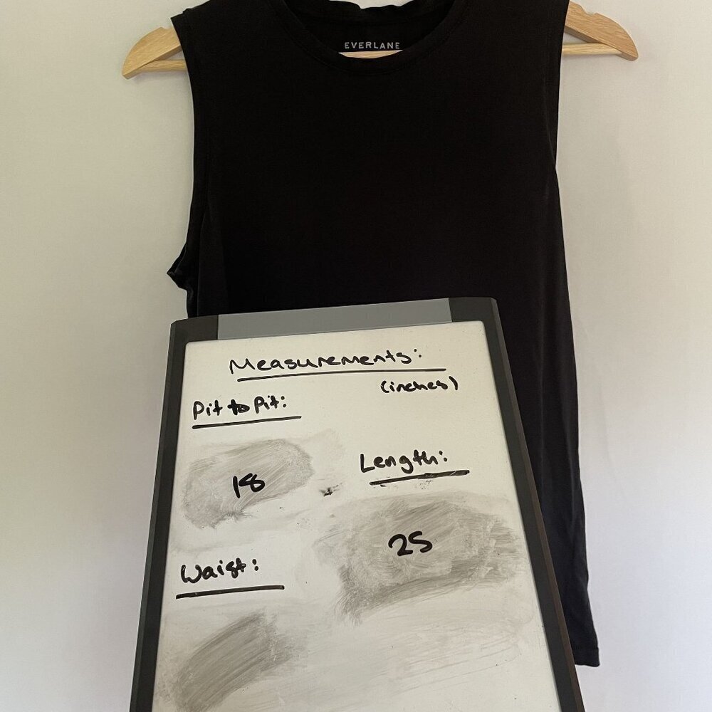 Everlane sz small black sleeveless top casual workout athleisure supima cotton - Picture 5 of 6